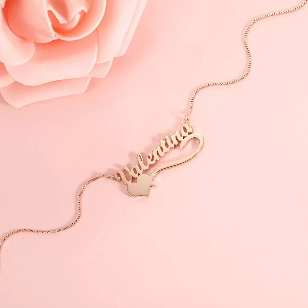 Name Personalized Heart-Shaped Necklaces