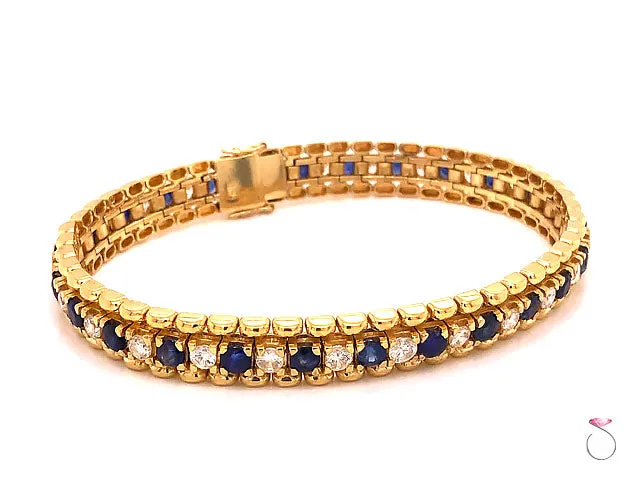 Natural Sapphire and Diamond Tennis Bracelet