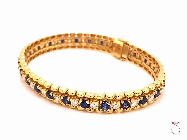 Natural Sapphire and Diamond Tennis Bracelet