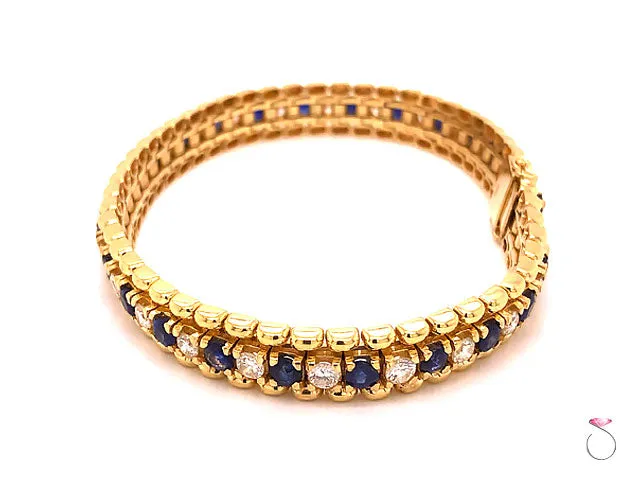 Natural Sapphire and Diamond Tennis Bracelet
