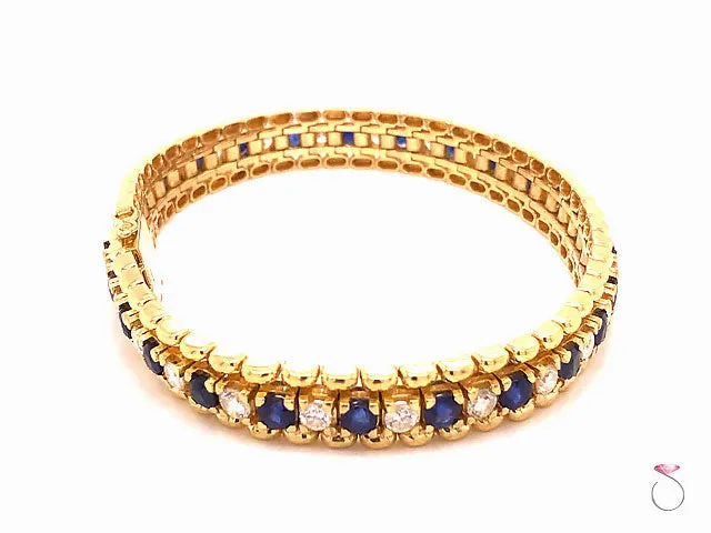Natural Sapphire and Diamond Tennis Bracelet