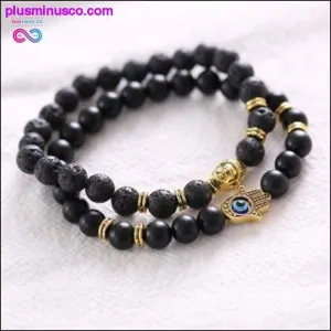 Natural Stone Black Lava Beads Bracelet