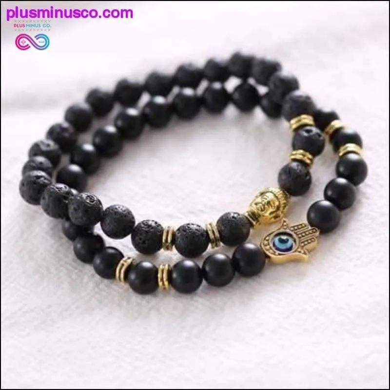 Natural Stone Black Lava Beads Bracelet