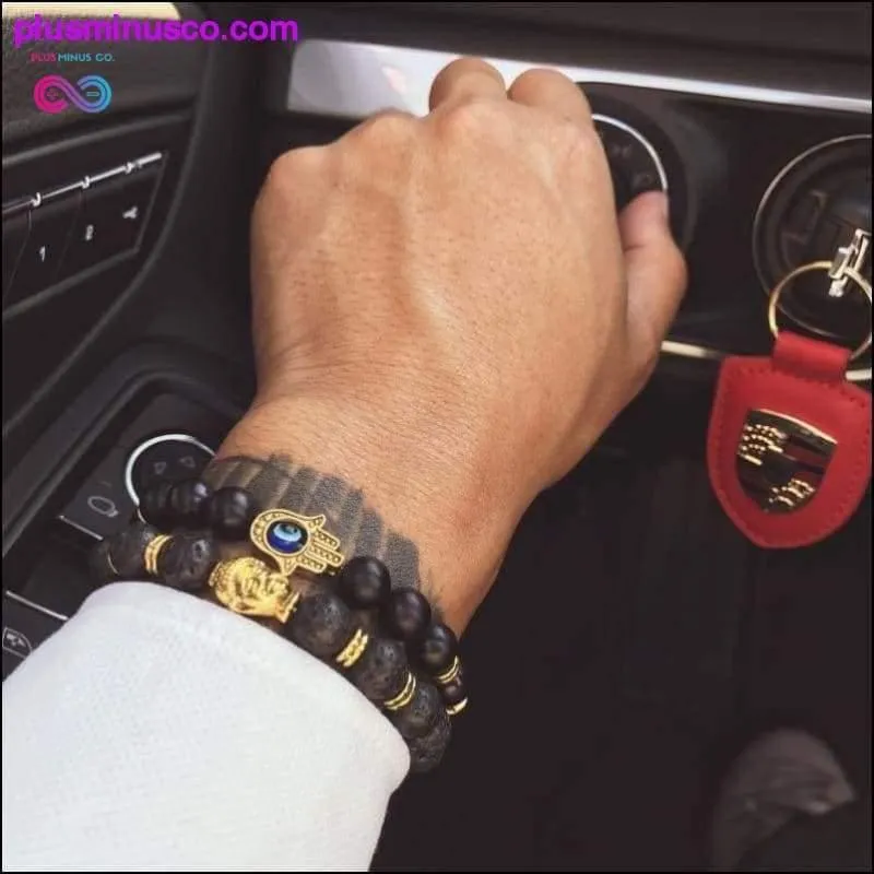 Natural Stone Black Lava Beads Bracelet