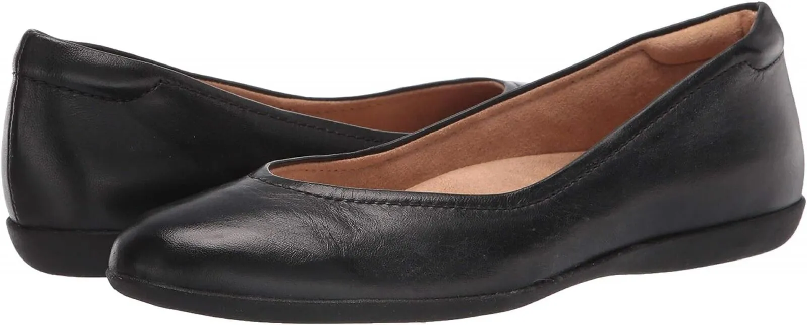Naturalizer Womens Vivienne Ballet Flats Shoes H1931L2 Black Leather 6.5M