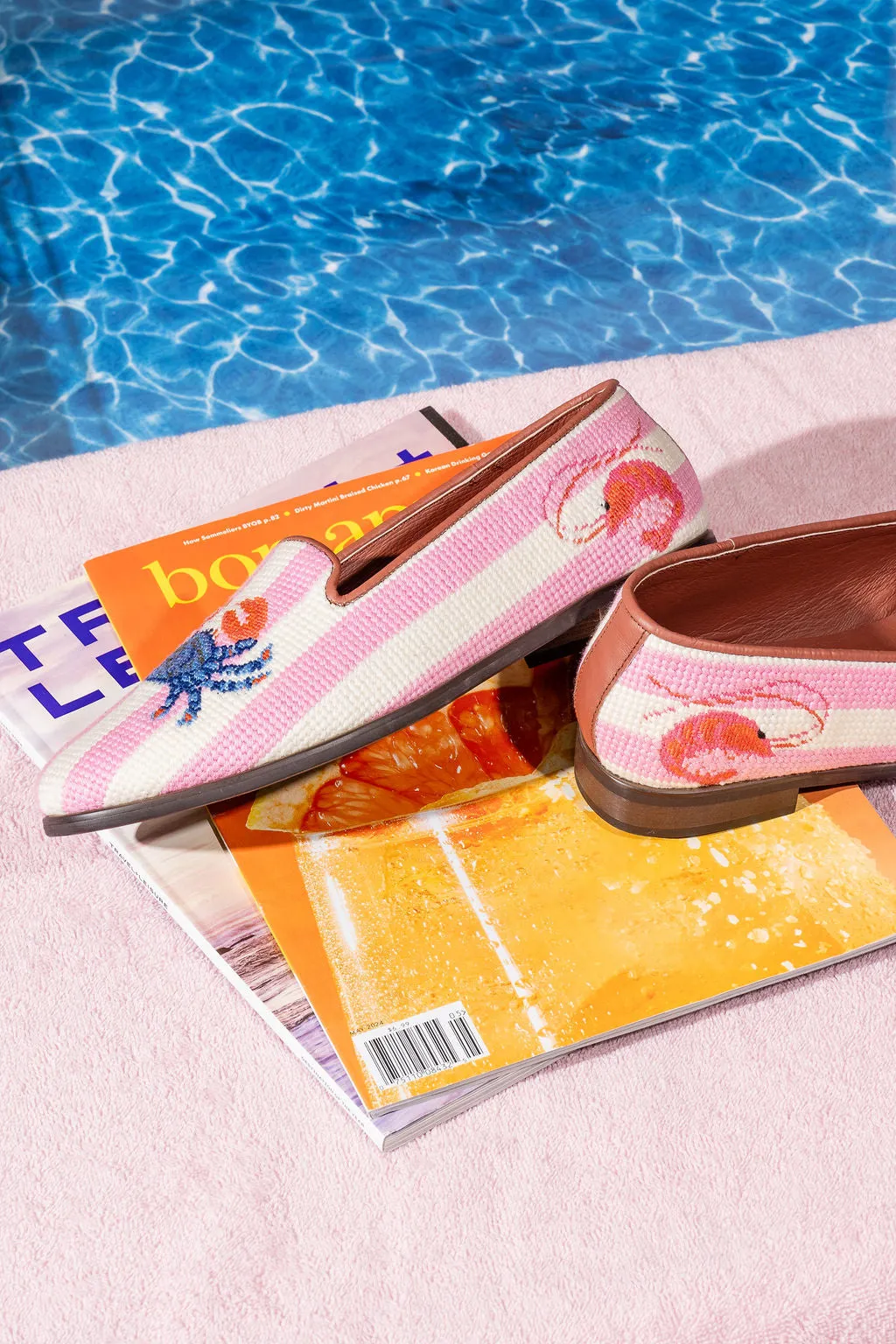 Needlepoint Loafer in Crab