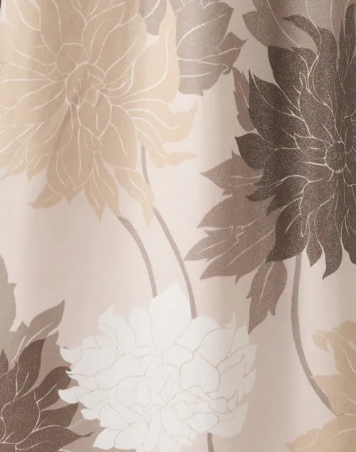 Neutral Floral Print Dress