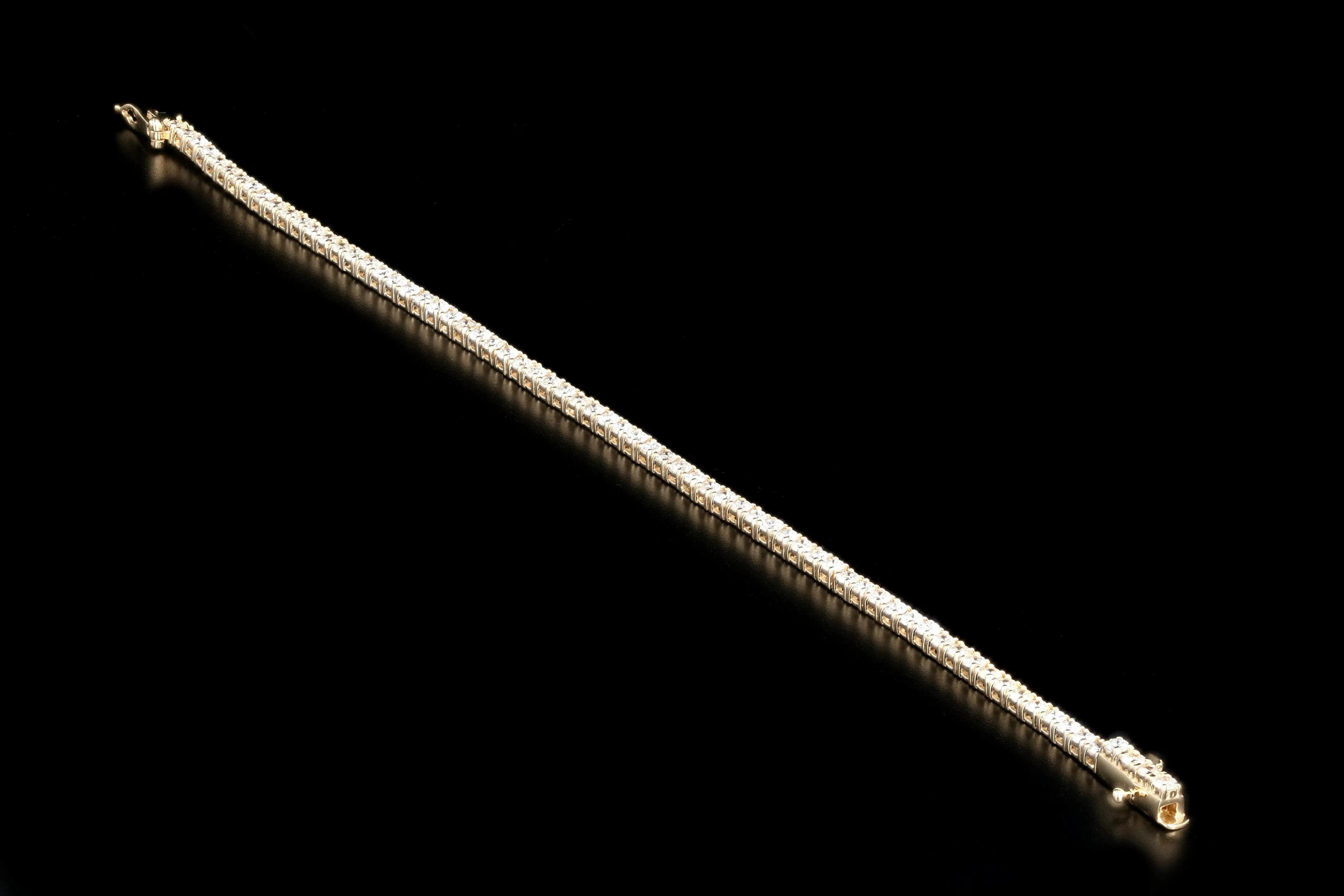 New 14K Yellow Gold 3.14 CTW Diamond Tennis Bracelet