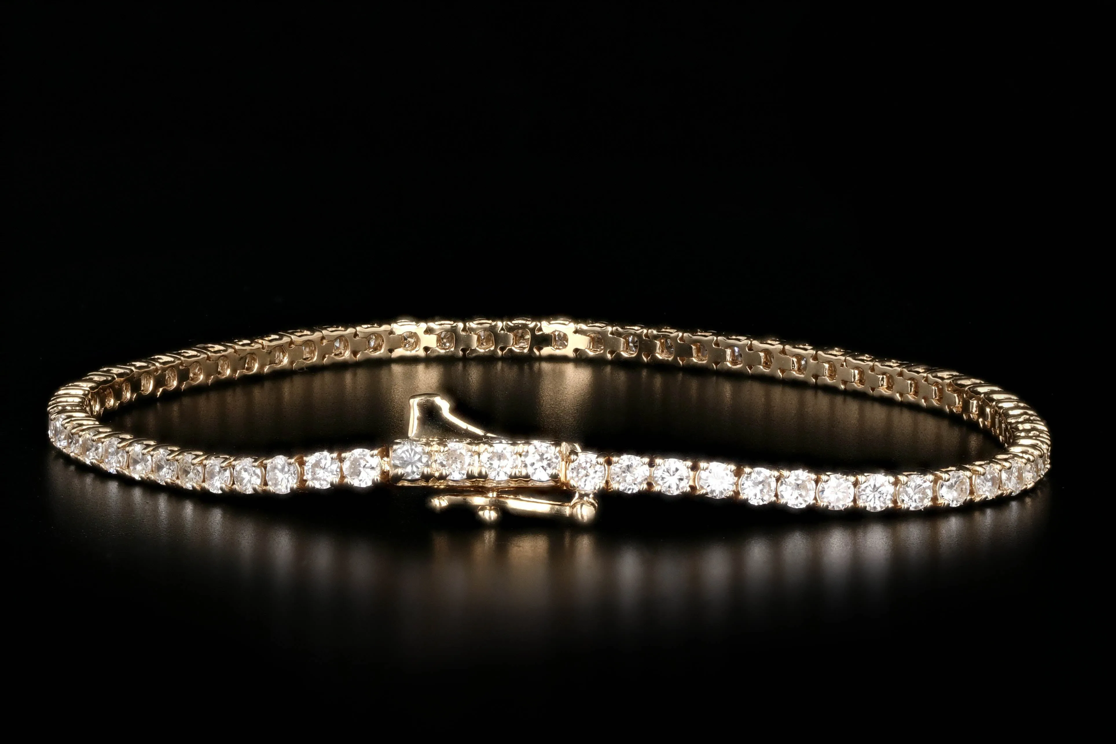 New 14K Yellow Gold 3.14 CTW Diamond Tennis Bracelet