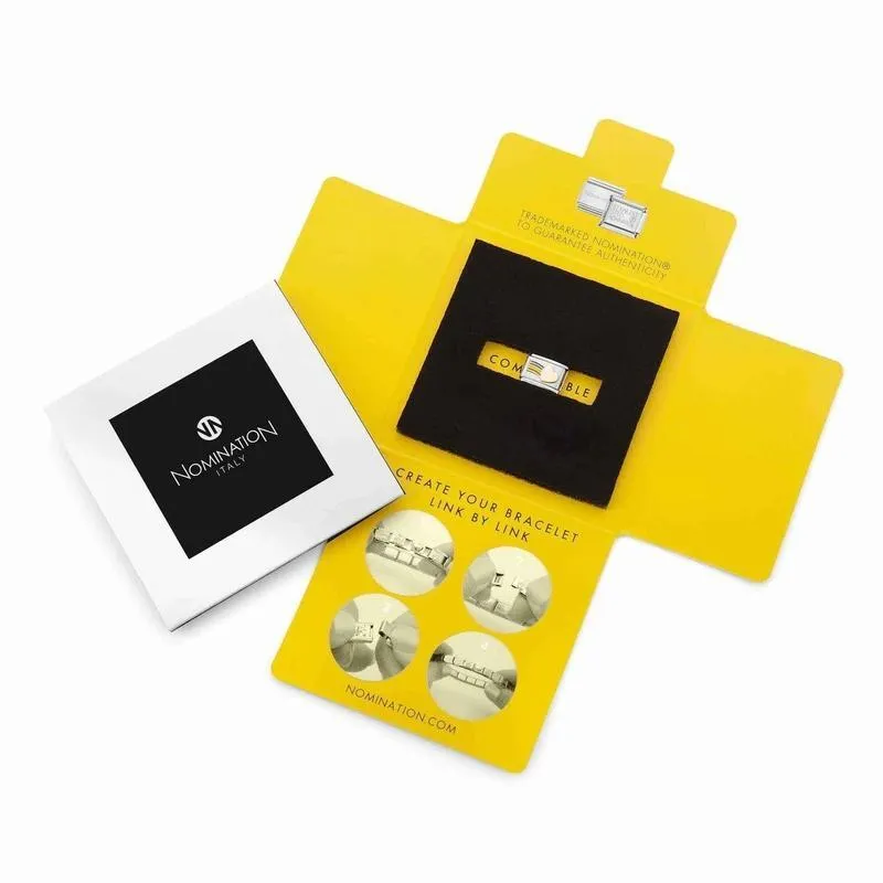 Nomination Composable Link Daisy, Yellow Cubic Zirconia, Silver
