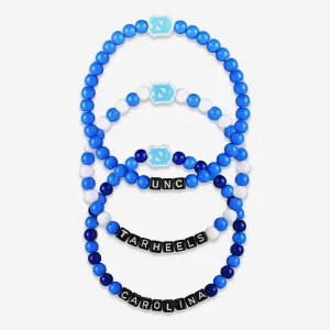 North Carolina Tar Heels 3 Pack Beaded Friendship Bracelet