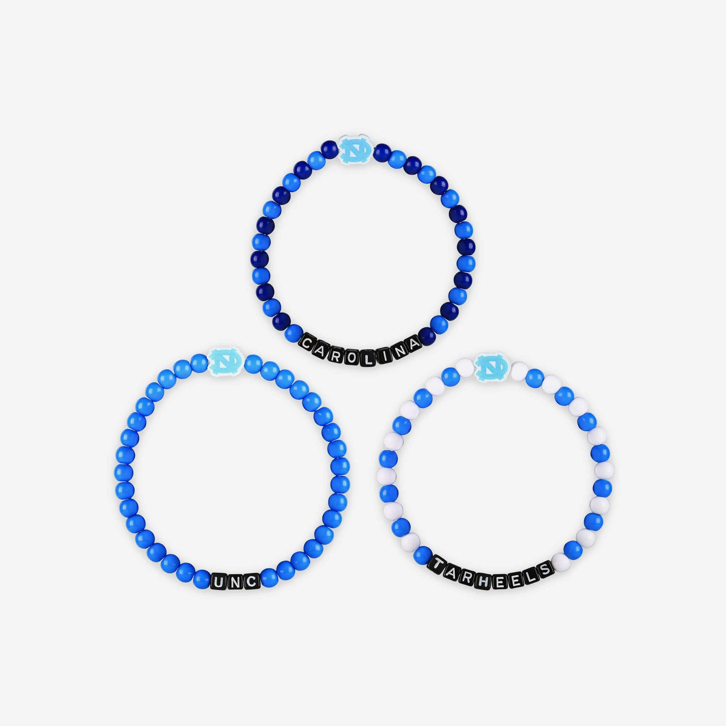 North Carolina Tar Heels 3 Pack Beaded Friendship Bracelet