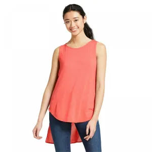 NWT August Moon Women's Cross Back Hi-Lo Hem Tank Coral Orange Large