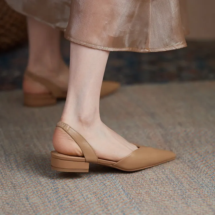 Off-White Pointed Toe Slingback Flats #001011C