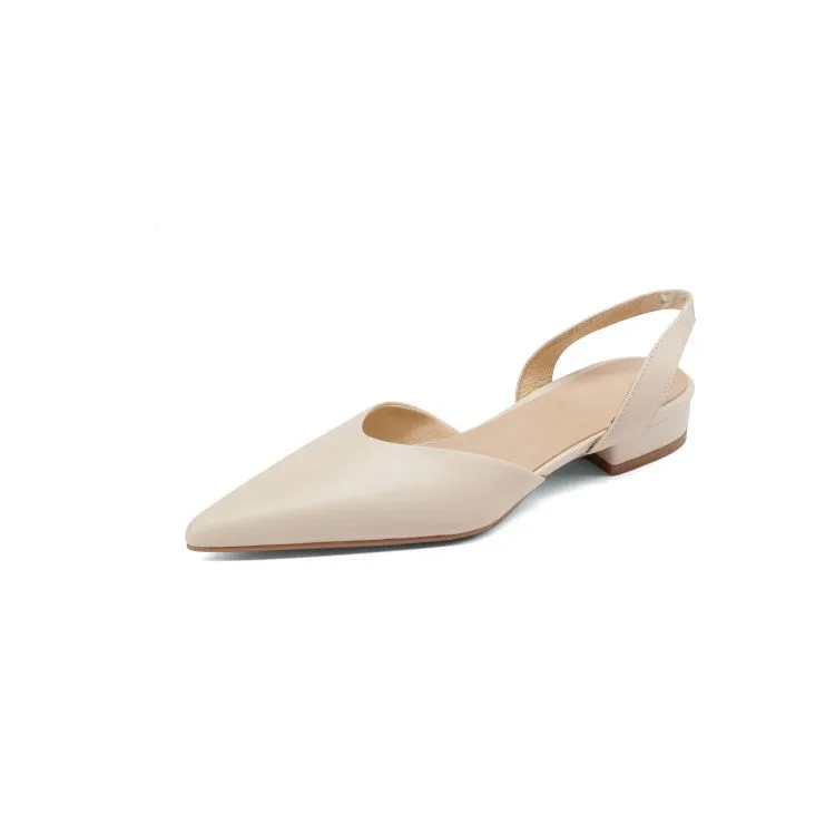 Off-White Pointed Toe Slingback Flats #001011C