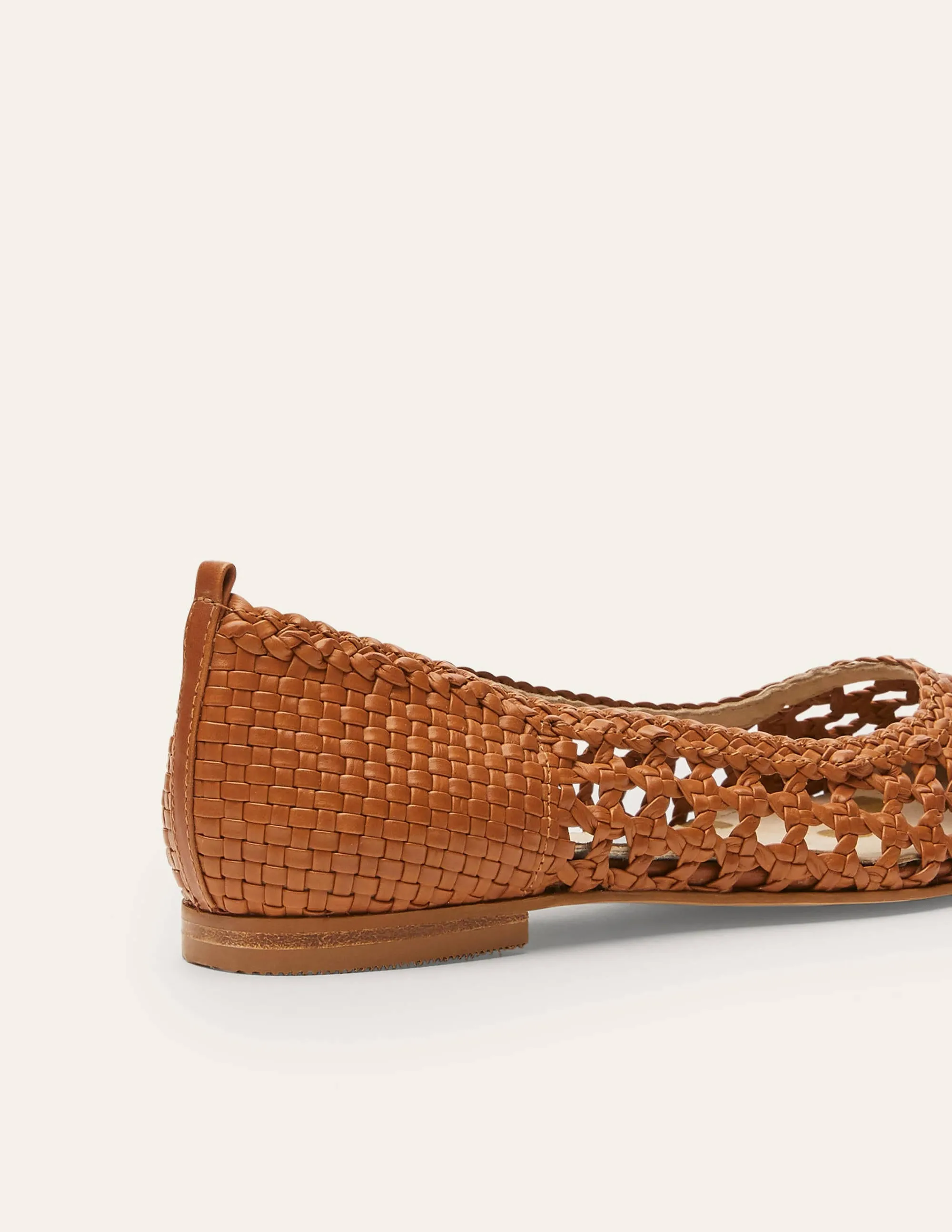 Olive Ballerinas-Tan Woven