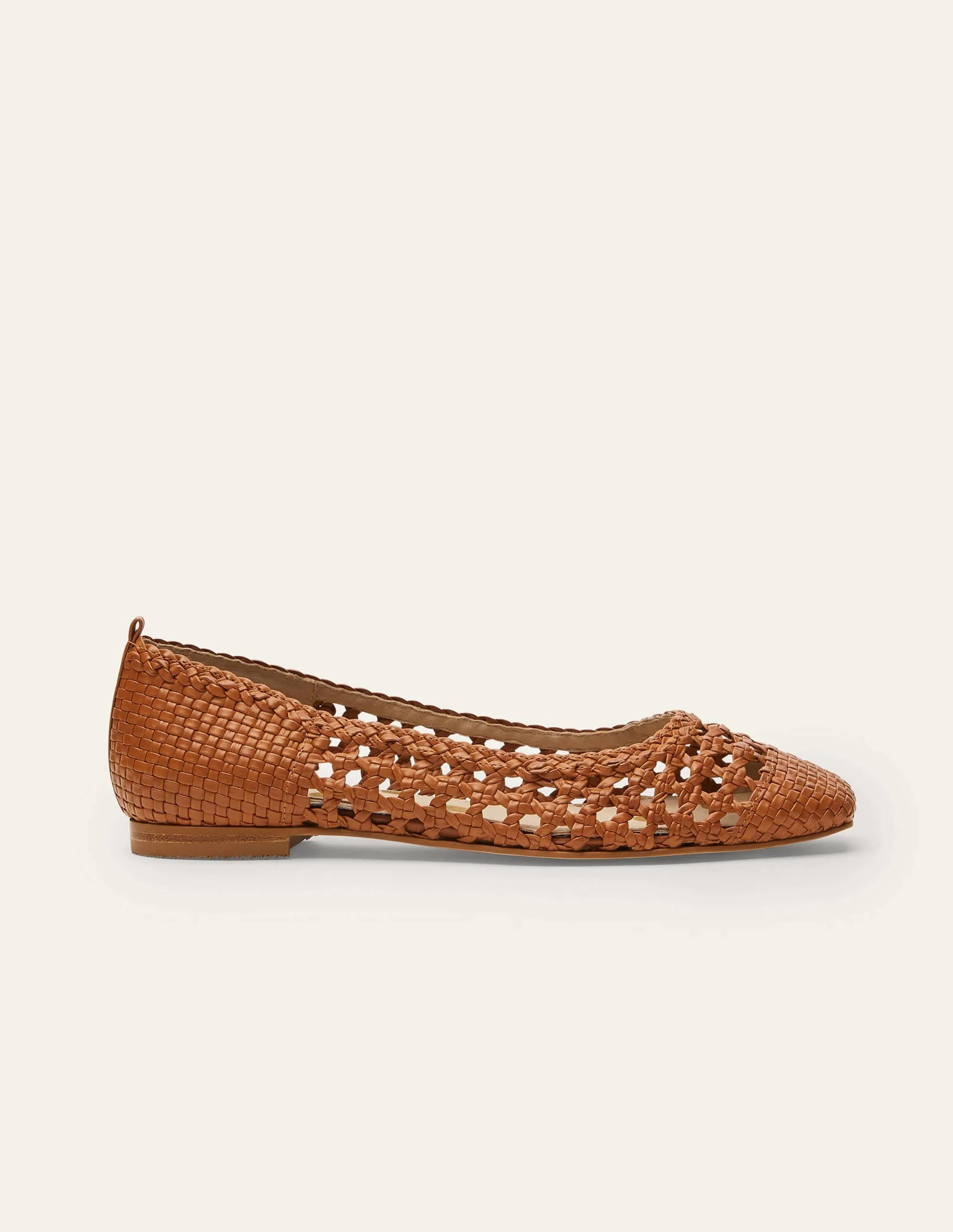 Olive Ballerinas-Tan Woven