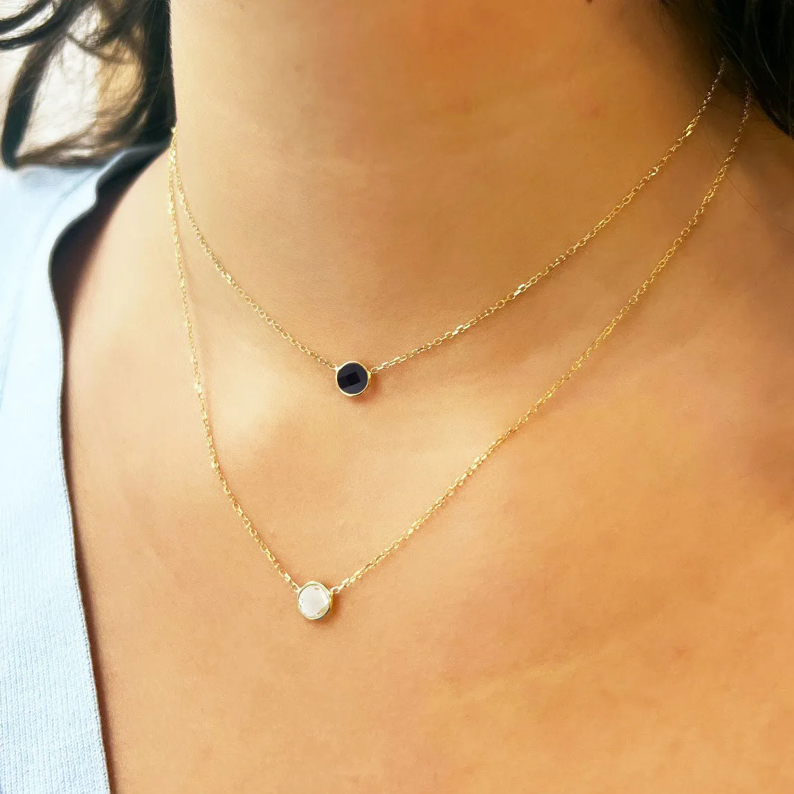 Onyx Single Bezel Necklace