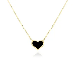 Onyx Single Heart Necklace