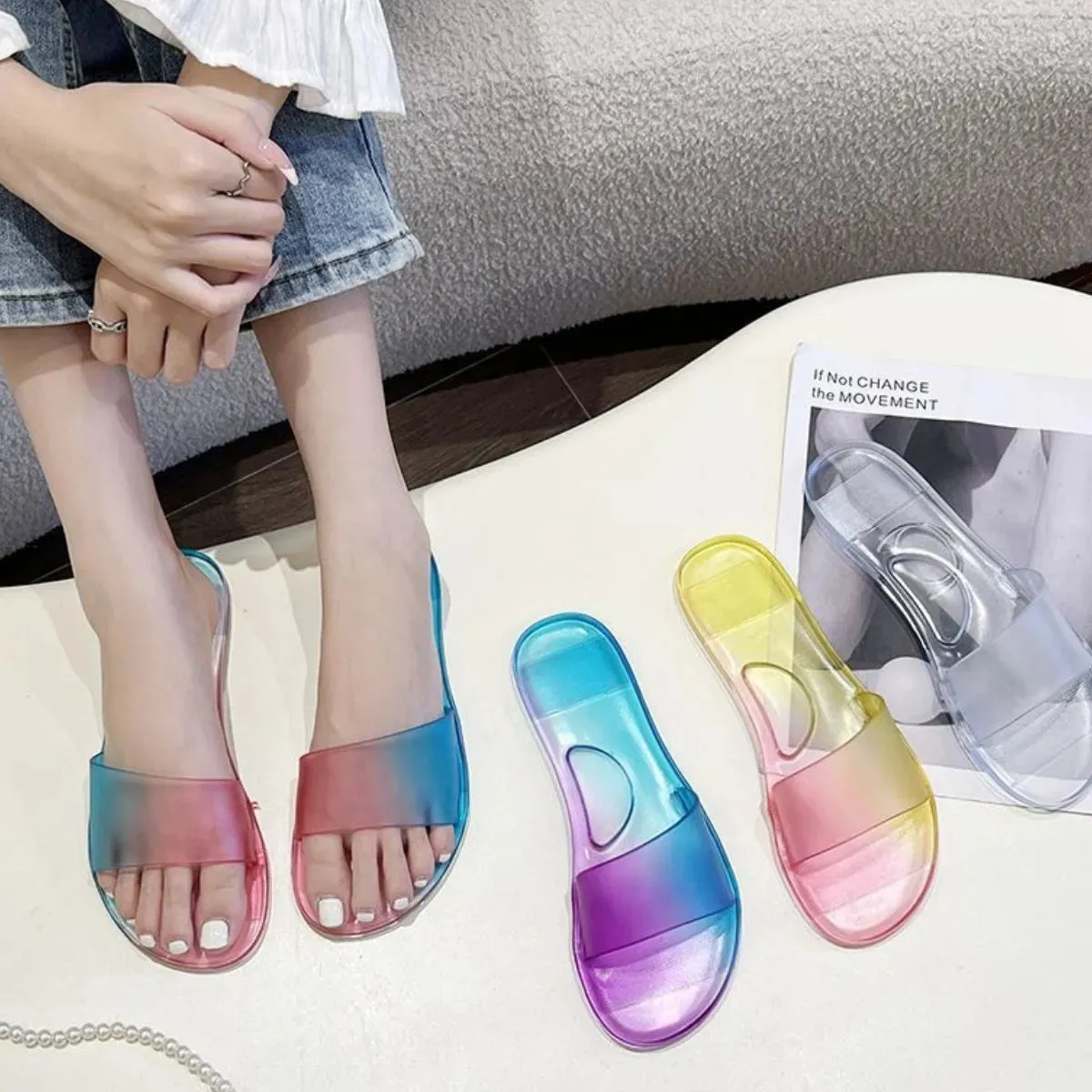 Open Toe Flats Slippers