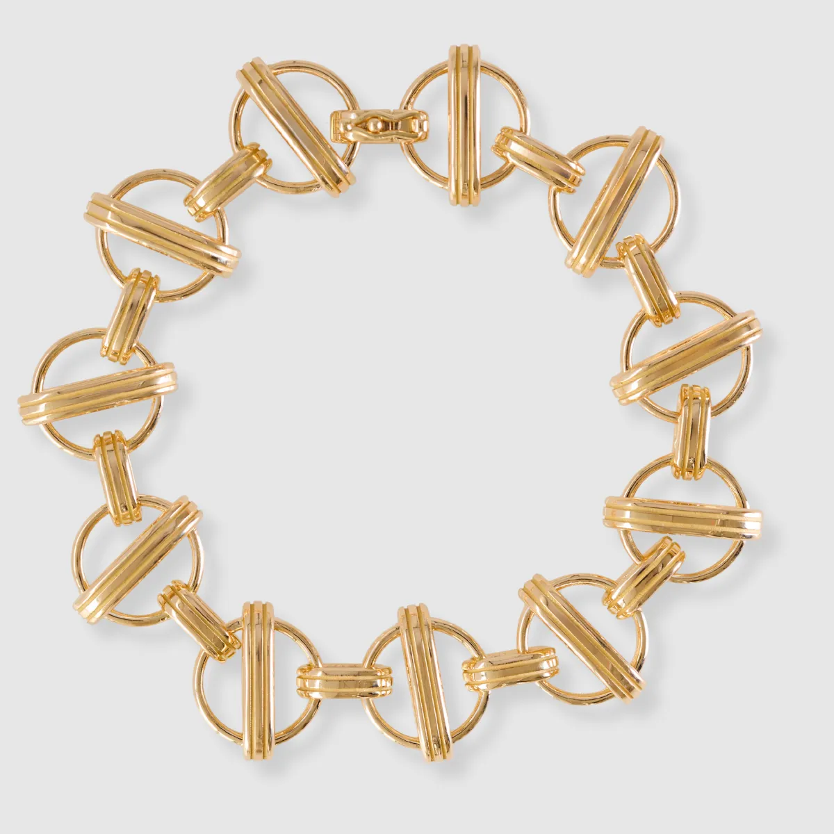 Orbit Link Chain Bracelet 18K Yellow Gold, 7.25"