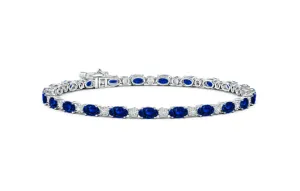 Oval Sapphire and Diamond Bracelet
