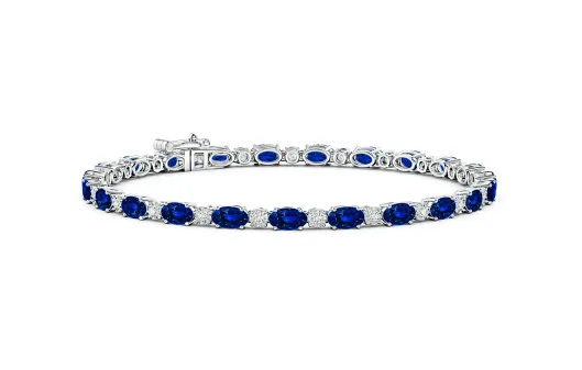Oval Sapphire and Diamond Bracelet