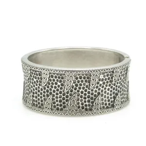 OXIDIZED SILVER PLATED HINGED BRACELET #FW-B7887S