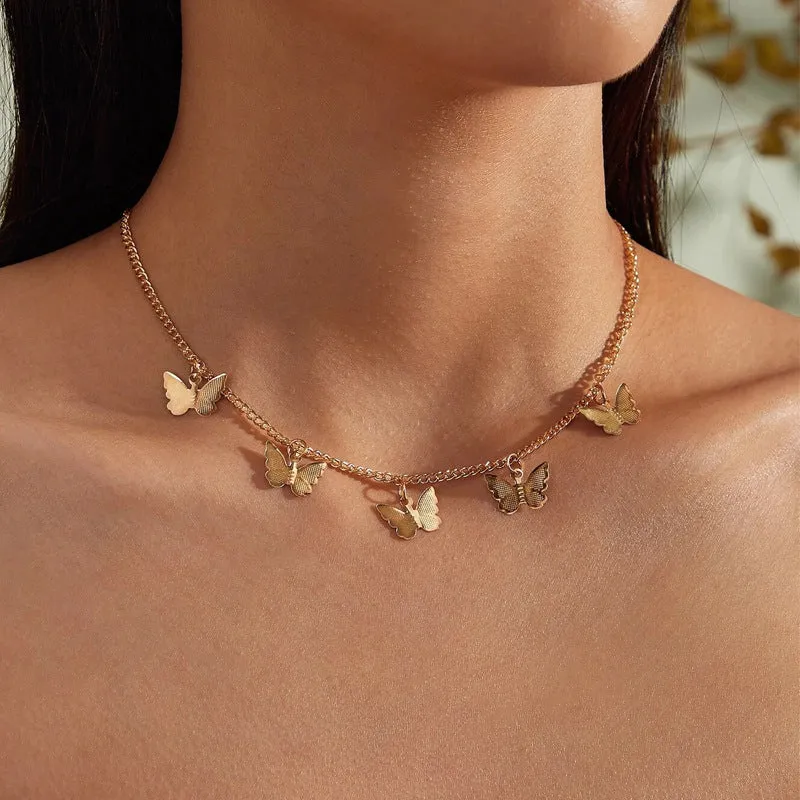 Pack Of 2 Butterfly and Multi Layered Pendant