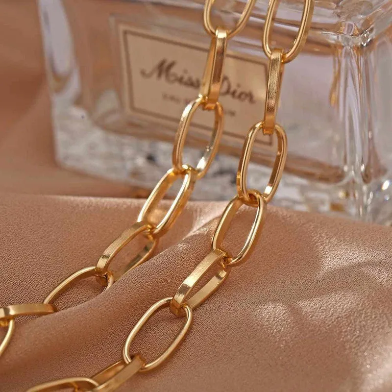 Pack of 2 Heart Lock & Chunky Chain Layered Pendant