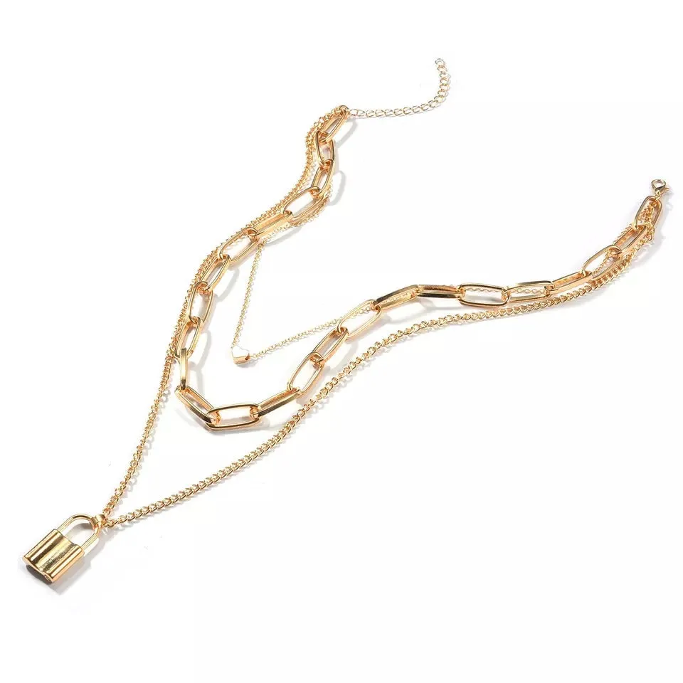 Pack of 2 Layered Heart Lock & Butterfly Angel Pendant