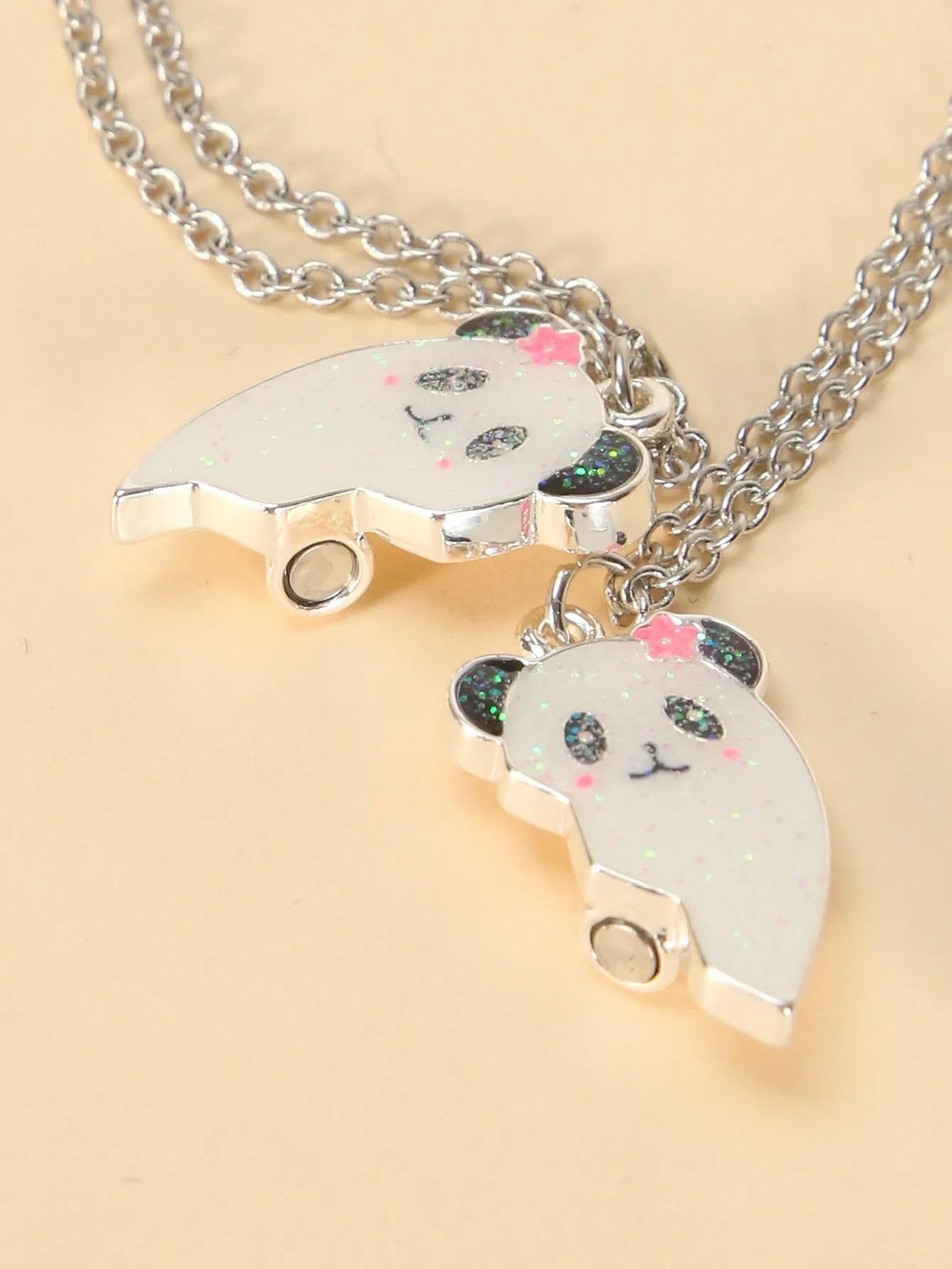 Panda Heart Necklace Set