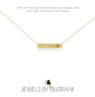 Paw Print Bar Necklace - Standard Paw