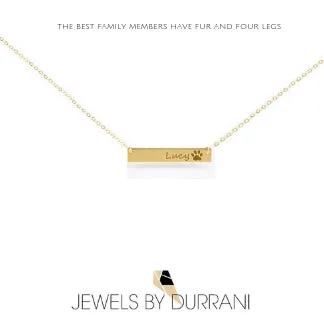Paw Print Bar Necklace - Standard Paw