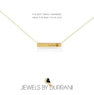Paw Print Bar Necklace - Standard Paw