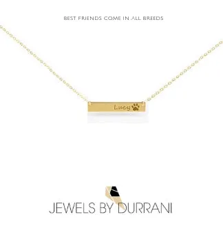 Paw Print Bar Necklace - Standard Paw
