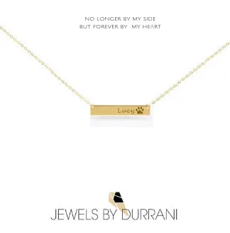 Paw Print Bar Necklace - Standard Paw