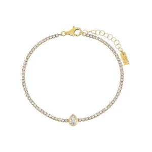 Pear Bezel Thin Tennis Bracelet