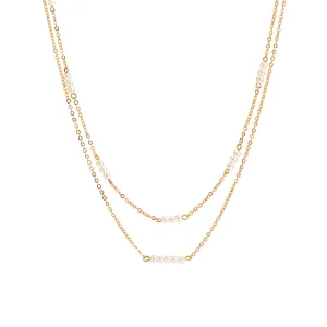 Pearl & 18K Gold-Plated Layered Necklace