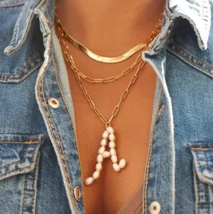 Pearl Initial Necklace