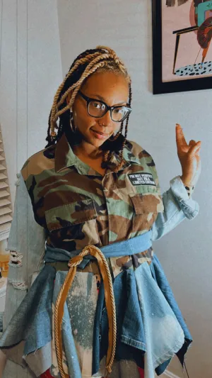 Peplum Army Fatigue Jacket