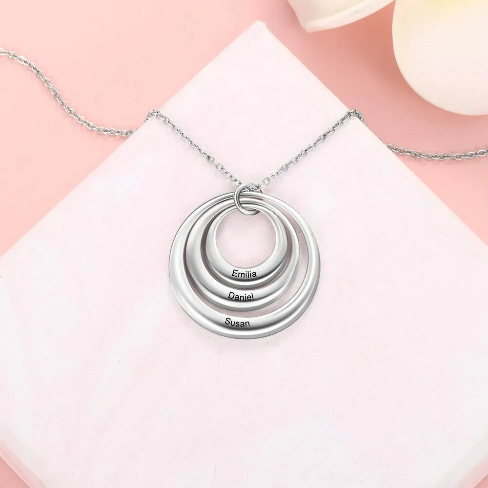 Personalized 3 Names Mother Necklace