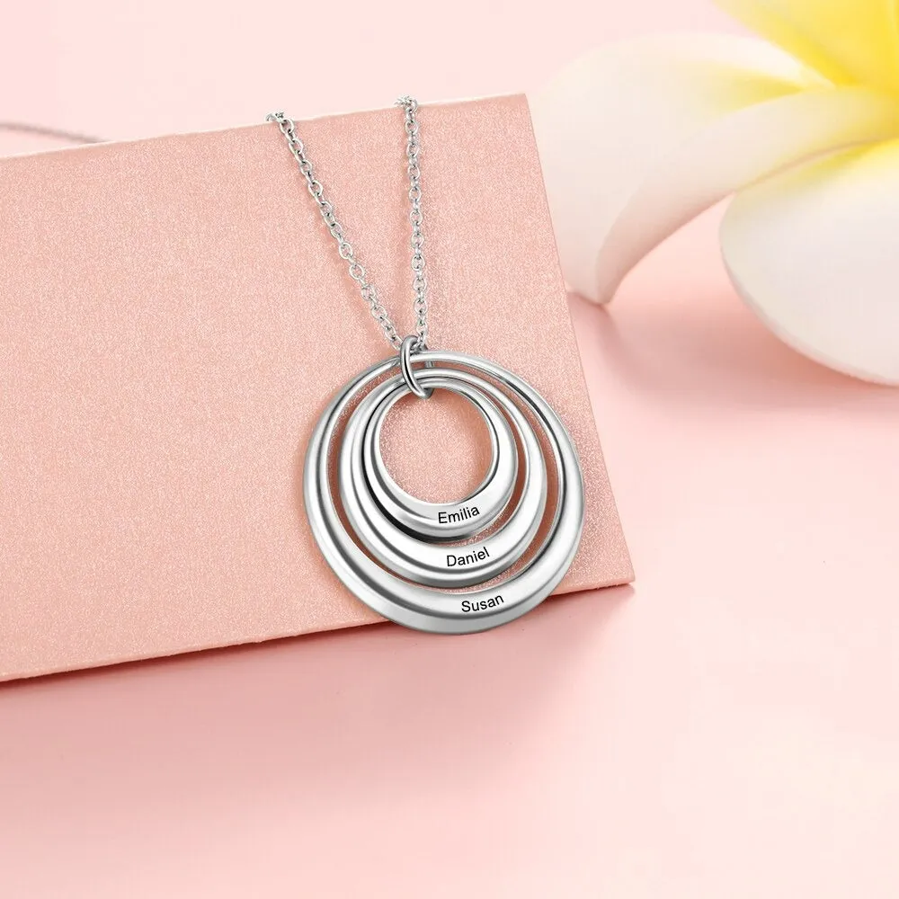 Personalized 3 Names Mother Necklace