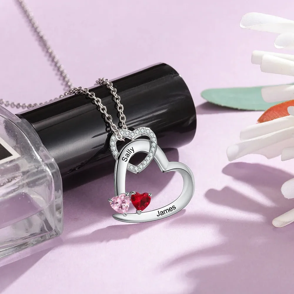 Personalized Birthstone Heart Pendant