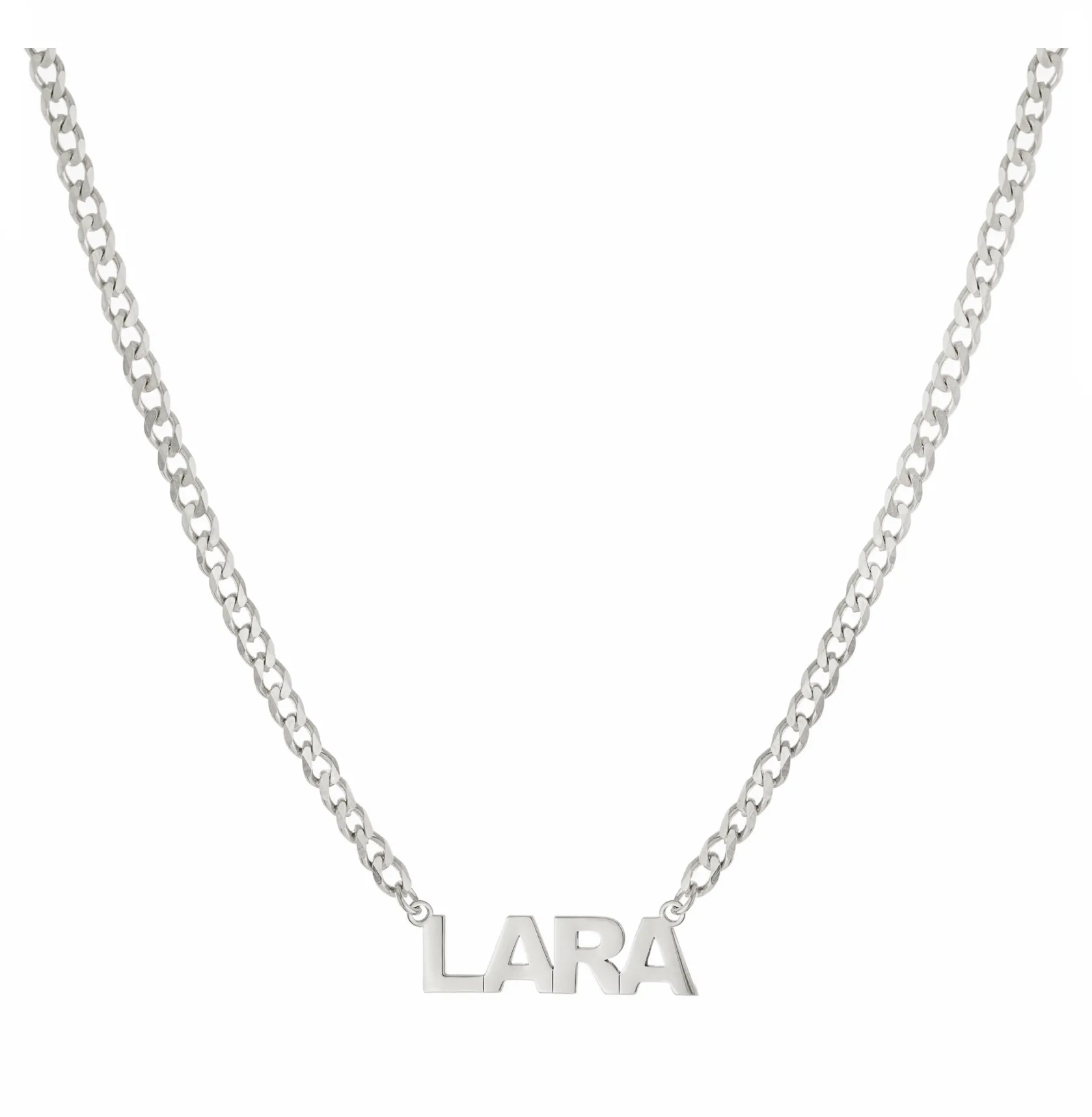Personalized Block Name Curblink Necklace
