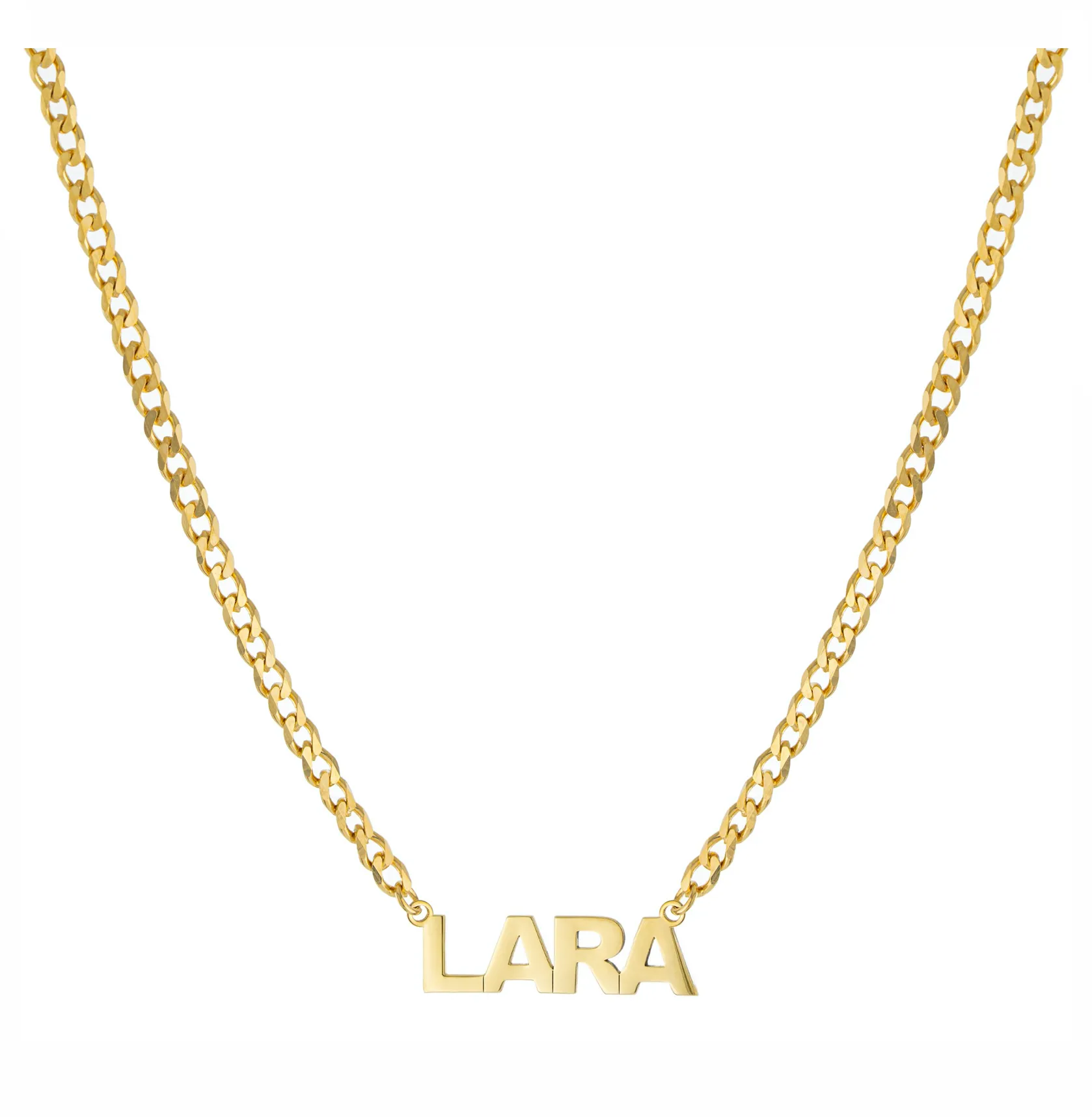 Personalized Block Name Curblink Necklace