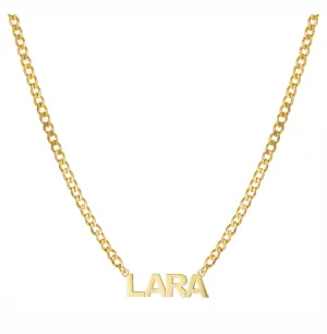 Personalized Block Name Curblink Necklace