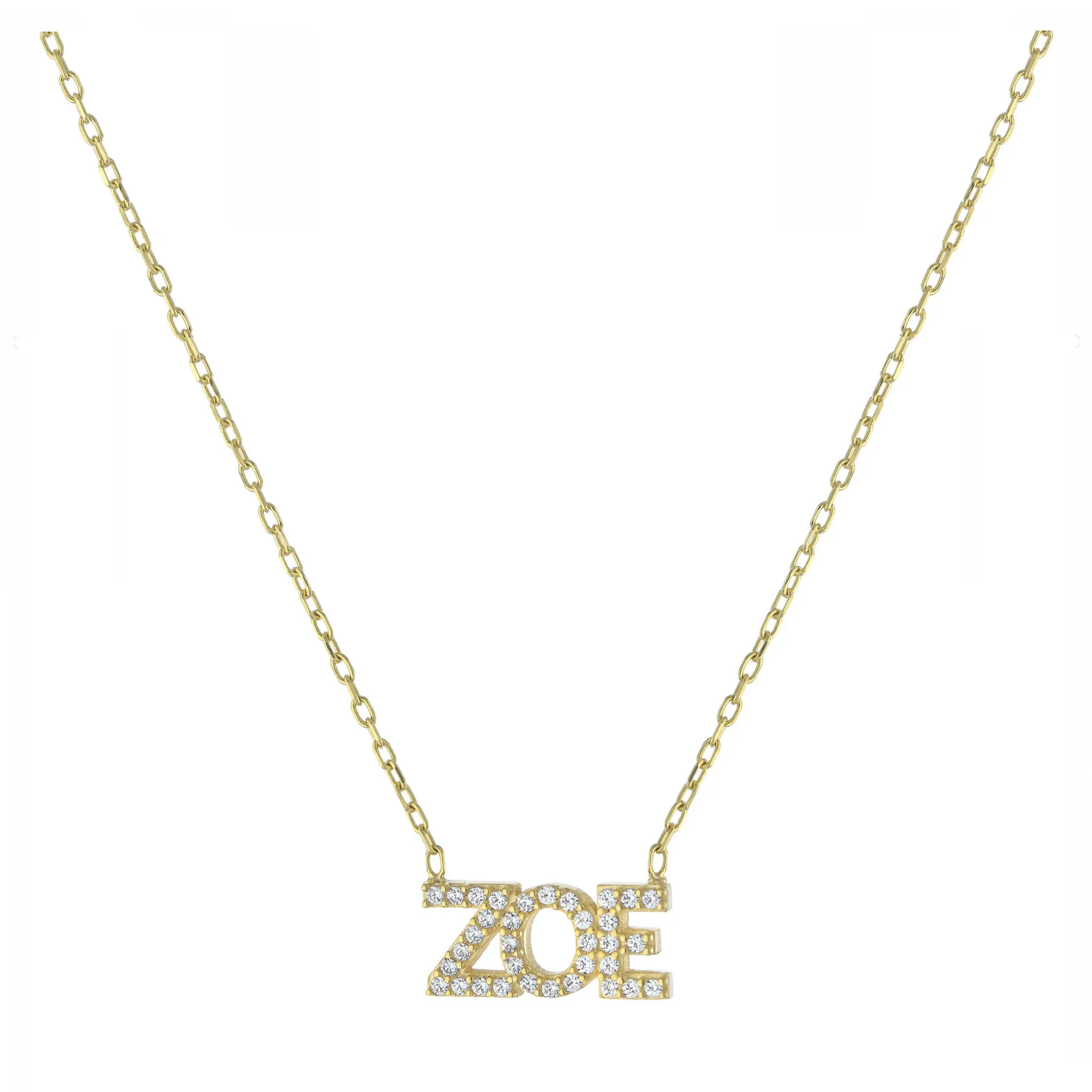 Personalized Block Sparkle Name Necklace