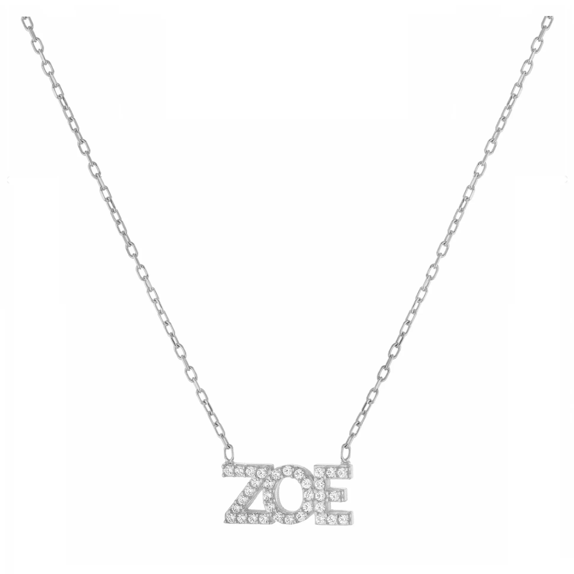 Personalized Block Sparkle Name Necklace