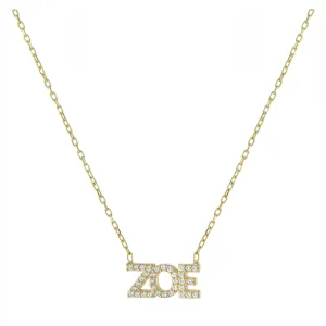 Personalized Block Sparkle Name Necklace